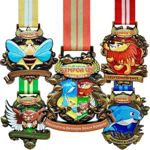 Design Sports Medal for Weightlifting, Kickboxing, Orienteering, UV Printed Brass and Copper, Sublimation Ribbon, Custom Logo Souvenir Award