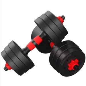 Detachable 10KG 40KG Rubber-Coated Plastic Dumbbell Barbell Set for Men