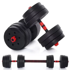 Detachable Cement Weight Dumbbell and Barbell Set, 2-in-1 Adjustable, for Home Gym Fitness