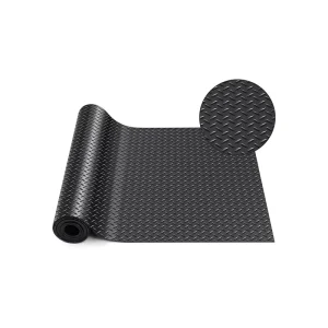 Diamond Plate Rubber Flooring Roll Mat Heavy-Duty Garage Floor Mat PVC Water- and Stain-Resistant Outdoor Parking RV Trailer Flooring