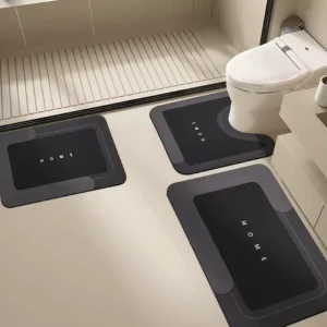 Diatomaceous Earth Three-Piece Bathroom Mat Set U-Shaped Toilet Mat Quick-Drying Non-Slip Absorbent