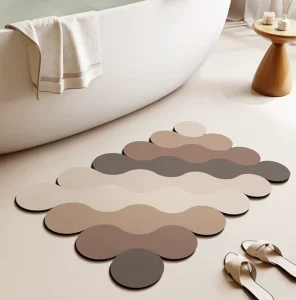 Diatomite Bath Mat, Non-Slip Quick-Dry Absorbent Rubber Washable, Customizable Size for Home and Hotel Use