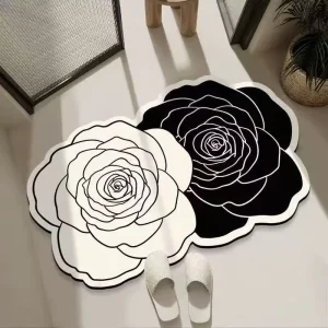 Diatomite Bathroom Mat, 50 x 80 cm / 60 x 39 cm, Non-Slip, Absorbent, Abstract Pattern