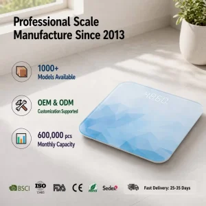 Digital Glass Bathroom Scale with Clear LED Display