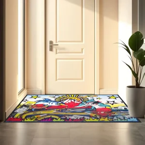 Digital Printing Mat 100% Color Penetration Slip-Resistant Nylon Carpet Rubber Base Customized Pattern