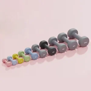 Dip Molded Rubber Coated Cast Iron Solid Mini Dumbbells for Women Home Gym Fitness