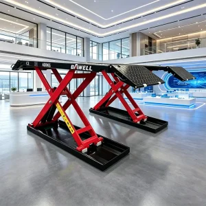 Direct Factory Supply 4000KG Hydraulic Mid Rise Car Scissor Lift Link Free Design 1.2m Lifting Height for Home Garages