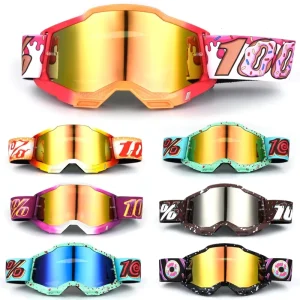 Donut Print Motorcycle Goggles, Anti-Scratch UV400 Motocross Off-Road Racing