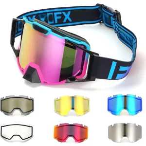 Double-Layer Anti-Fog Replacement Lens for Motocross Goggles UV400 Mirrored Dirt Bike Off-Road MX