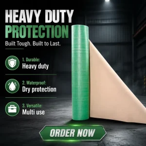 Double-Layer Plastic Durable Water Resistant Easy Installation 1.0mm Thick Floor Protection Mat for All Applications