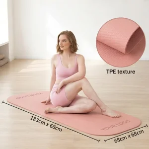 Double-Layer TPE Yoga and Pilates Mat, 6mm, Cushioned, Non-Slip, Waterproof, Washable