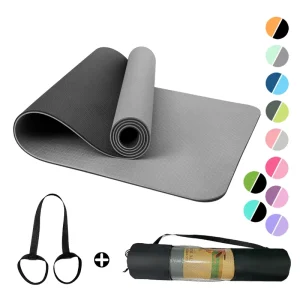 Double-Layer TPE Yoga and Pilates Mat, Waterproof, Easy to Clean, for Beginners