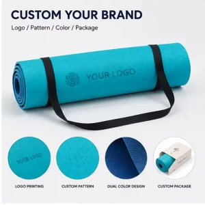Double Layer Two Tone Eco-Friendly Foldable 8mm Yoga Mat for Yoga Studios and Gyms
