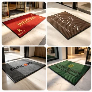 Double-Striped Handmade Waterproof Floor Mat for Home Office and Outdoor Use