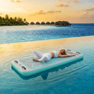 Drop Stitch Inflatable Floating Yoga Board Inflatable Fitness Mat Portable Aqua Board Pilates for Relax Stress Relief Outdoor