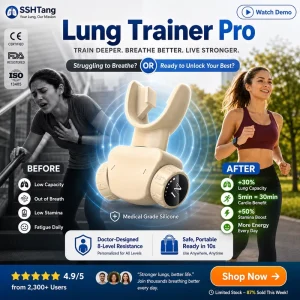 Dual-Airway Respiratory Muscle Trainer with 8 Adjustable Resistance Levels