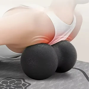 Dual-Ball Long-Rod Massage Tool for Back, Spine, and Shoulder Deep Tissue Trigger Point Therapy