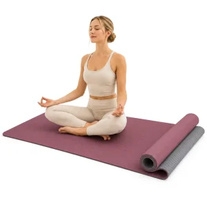 Dual Color Foldable Reversible Yoga Mat for Fitness Centers and Floor Exercise