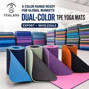 Dual Color TPE Yoga Mat Anti Tear Exercise Pad for Gym Workout Factory