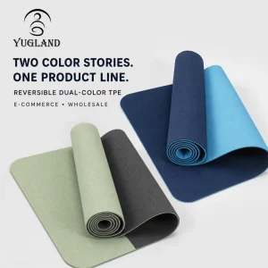 Dual Color TPE Yoga Mat Custom Logo Non Slip Exercise Pad for Pilates Factory