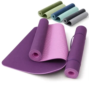 Dual Color TPE Yoga Mat Customized Logo Anti Slip Pilates Exercise Mat for Gym and Home Use