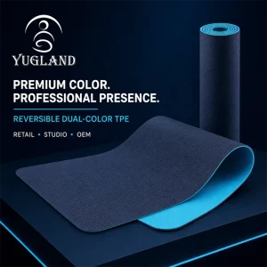 Dual Color TPE Yoga Mat Non-Slip Exercise Pad for Pilates Home Workout