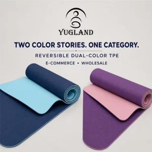 Dual Color TPE Yoga Mat Non Slip Exercise Pad for Pilates Home Workout Factory