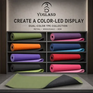 Dual Color TPE Yoga Mat Non-Slip Exercise Pad for Pilates Home Workout Factory Vendor