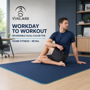 Dual Color TPE Yoga Mat Non Slip Training Pad for Gym Factory