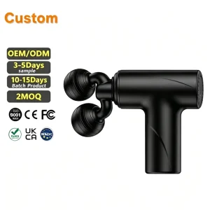 Dual-Head Portable Deep Tissue Massage Gun 3-Speed Massager Wireless Remote Control Quiet Brushless Motor 3H