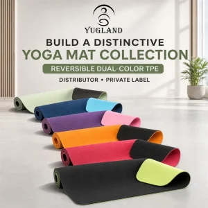 Dual Layer TPE Yoga Mat Anti Tear Exercise Pad for Commercial Gym Fitness Factory
