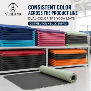 Dual Layer TPE Yoga Mat Non Slip Pilates Exercise Pad for Studio Workout Factory