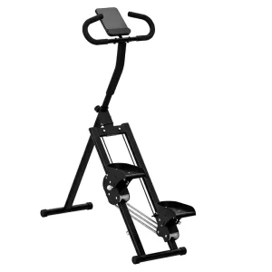 Dual Resistance Dual Rope Stair Climber with Non-Slip Curved Handrails and Thickened Steel Frame