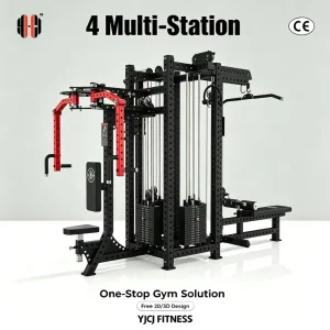 Dual Weight-Tower Seated Pull Cable Machine with 80 kg Weight Stack, Four-Station Strength Trainer