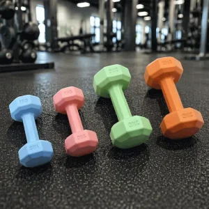 Dumbbell Hand Weights for Exercise and Muscle Toning, Household Fitness Dumbbells, Colorful Rubber-Coated PVC, Multiple Sizes