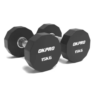 Dumbbell Manufacturer Supply Round Head Rubber Dumbbell Fixed Weight Gym