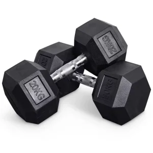 Dumbbell Power Training Gym Fitness Hex Rubber Dumbbell Set
