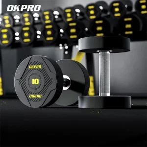 Dumbbell Set 1-50kg Urethane-Coated Cast Iron Round Dumbbells for Weight Lifting Exercise