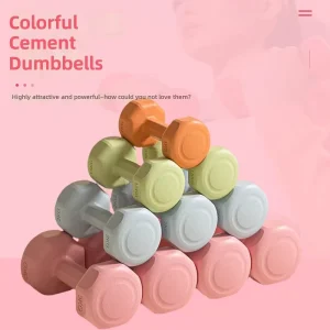 Dumbbells 05 Matte Pastel Color Cement Filled Anti-slip Anti-roll Hexagon Weights