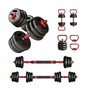 Dumbbells for Men Adjustable Weight 10 50KG Kettlebell and Barbell Home Gym Equipment Set Model
