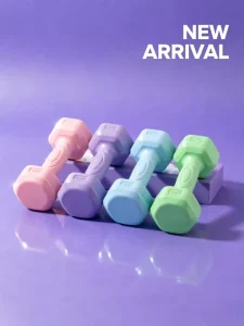 Durable Dumbbells 10 Colors 10lbs Anti Roll Square Head Hand Weights for Home Gym Fitness Exercise Arms & Body