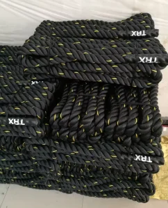 Durable Eco Friendly Poly Dacron 38mm Black Fitness Battle Training Rope Custom Logo 12m 11kg OEM
