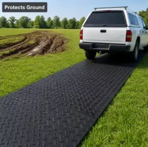 Durable HDPE Access Mats Interlocking Portable Ground Mats for Crane Excavator Over Muddy Ground