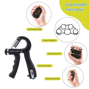 Durable Metal Spring Hand Grip Strengthener Built-in Counter Adjustable Hand Gripper for Gym and Household