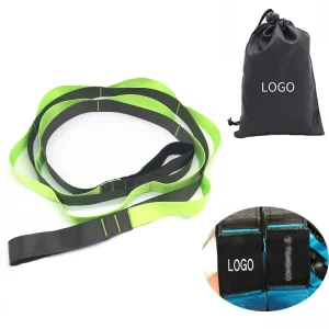 Durable Multi-Tension Yoga Stretch Strap, 12-Loop Polyester Exercise Band