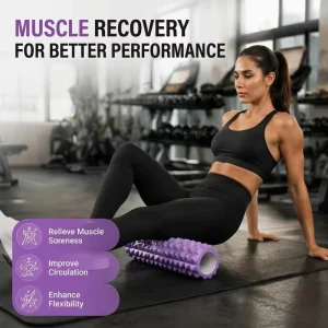 Durable Pilates Foam Roller Fitness Foam Roller for Home Workout Muscle Recovery Stretching and Therapy Use