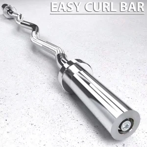 Durable Steel Eco Friendly Gym Fitness Accessories Ez Curved Silver Weightlifting Curl Barbell