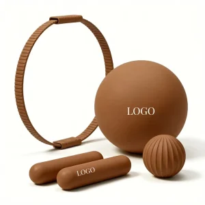 Durable Yoga Workout Set with Thick Silicone PU Mat, Mini Yoga Ball and Tension Band for Home Core Exercises