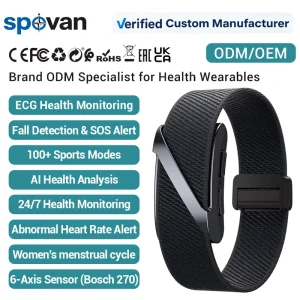ECG HRV Screenless Smart Band Fitness Tracker 6 Axis Sensor Digital Detox No Display Heart Rate SpO2 Sleep Monitor ODM
