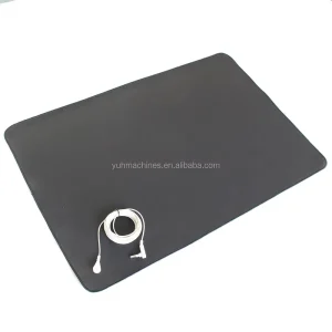 EMF Blocking Grounding Mat Pad Kit for Bed Sleeping Cord Tester Included PU Leather Waterproof Anti-Slip Black